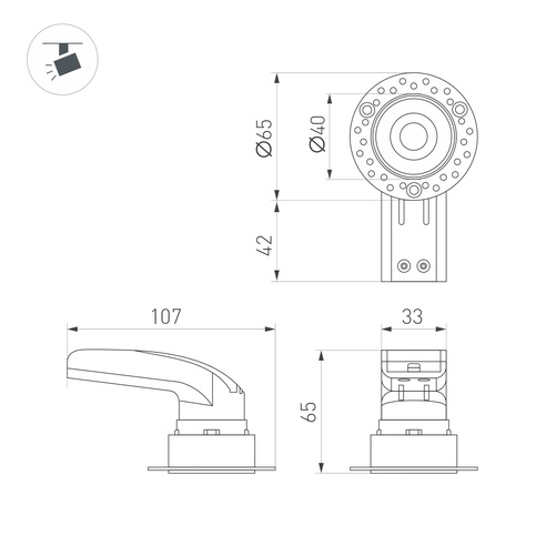 Светильник MS-RIALTO-TRIMLESS-R40-9W Day4000 (BK, 36deg, 230V) (Arlight, IP20 Металл, 5 лет)