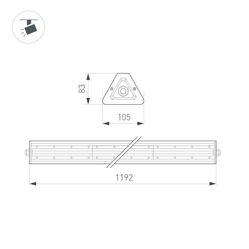 Светильник SP-LAGERN-L1200-200W Day4000 (WH, 60х110 deg, 230V) (Arlight, IP65 Металл, 5 лет)