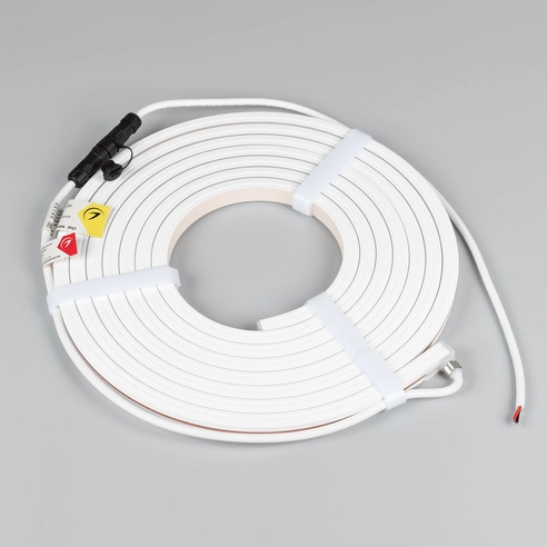 Лента герметичная MOONLIGHT-TOP-X320-13x12mm 24V Day4000 (5 W/m, IP67, sauna, 5m, wire x1) (Arlight, Вывод вниз, 3 года)