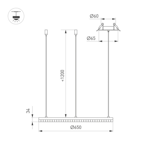 Светильник SP-DIAMOND-R650-36W Day4000 (BK, 45 deg, 230V, TRIAC) (Arlight, IP20 Металл, 5 лет)