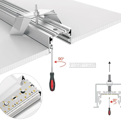 Профиль с экраном S2-LINIA55-F-2500 ANOD+OPAL (Arlight, Алюминий)