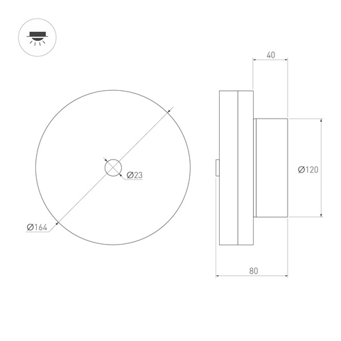 Светильник SP-MENTA-WALL-R165-12W Warm2700 (BK, 130 deg, 230V) (Arlight, IP20, Мрамор, 5 лет)