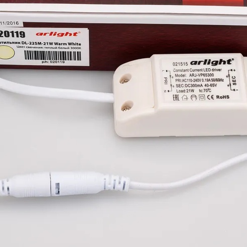 Светильник DL-225M-21W Warm White (Arlight, IP40 Металл, 3 года)