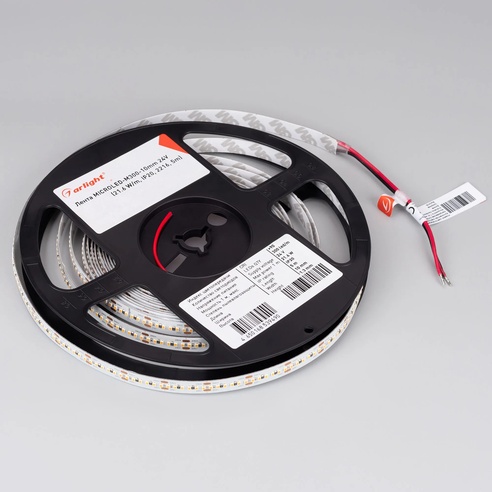 Лента светодиодная MICROLED-M300-10mm 24V Day4000 (21.6 W/m, IP20, 2216, 5m) (Arlight, Открытый)
