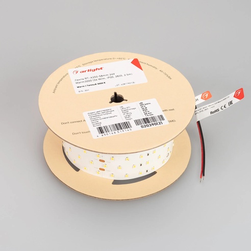 Лента светодиодная RT-A350-58mm 24V Warm3000 (36 W/m, IP20, 2835, 2.5m) (Arlight, Открытый)