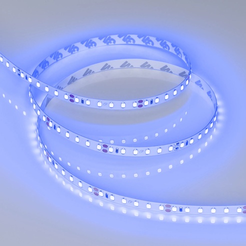 Лента светодиодная RT-A120-8mm 24V Blue (9.6 W/m, IP20, 2835, 5m) (Arlight, 9.6 Вт/м, IP20)