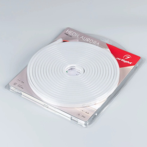 Лента светодиодная герметичная AURORA-PS-A120-12x6mm 24V Warm3000 (10 W/m, IP65, 2835, 5m) (Arlight, Силикон)