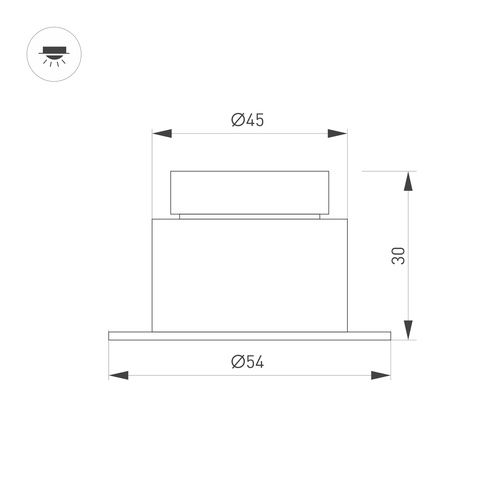 Светильник MS-GLORY-BUILT-R54-5W Day4000 (WH, 60 deg, 230V) (Arlight, IP54 Металл, 5 лет)