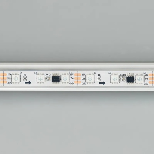 Лента светодиодная SPI-5000PGS-5060-60 12V Cx3 RGB (12mm, 14.4W, IP67) (Arlight, Закрытый, IP67)