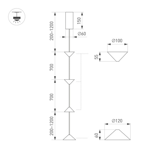 Светильник SP-CALICE-SURFACE-R120-12W Warm2700 (BK, 110 deg, 230V) (Arlight, IP20 Металл, 5 лет)