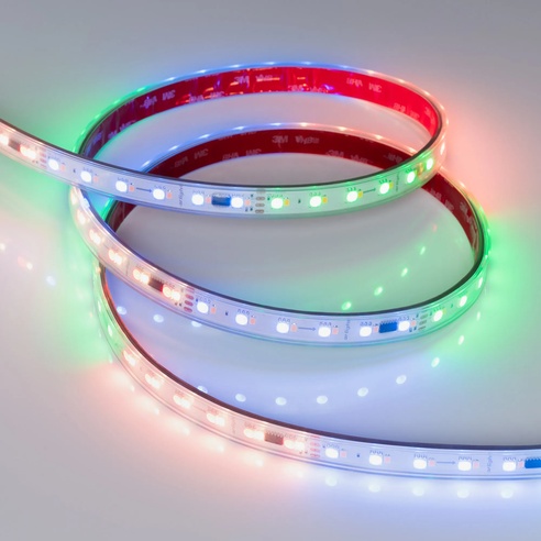 Лента светодиодная герметичная SPI-P-BA120-14mm 24V RGBW-White-PX6-BPT (16 W/m, IP66, 5060/2835, 5m) (Arlight, бегущий огонь)