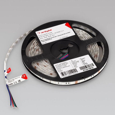 Лента светодиодная герметичная RTW-SE-B60-10mm 12V RGB (14.4 W/m, IP65, 5060, 5m) (Arlight, -)