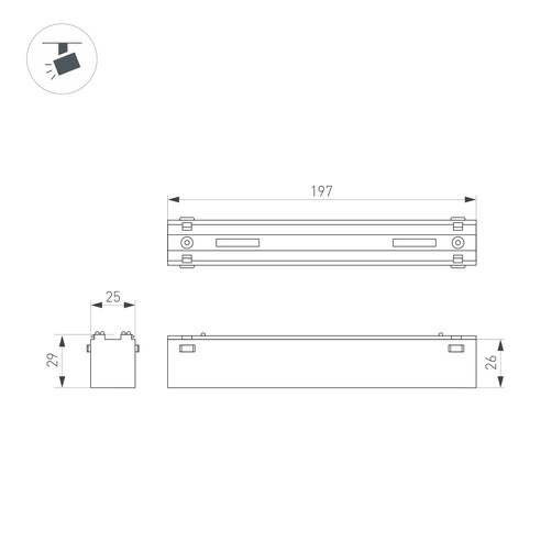 Светильник MAG-VIBE-LASER-L197-12W Day4000-MIX (BK, 24 deg, 48V, TUYA Zigbee) (Arlight, IP20 Металл, 5 лет)
