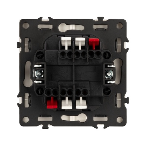Механизм выключателя двухклавишный проходной SWT-NOBE-MKP2-SFPL-WH (230V, 10A) (Arlight, -)