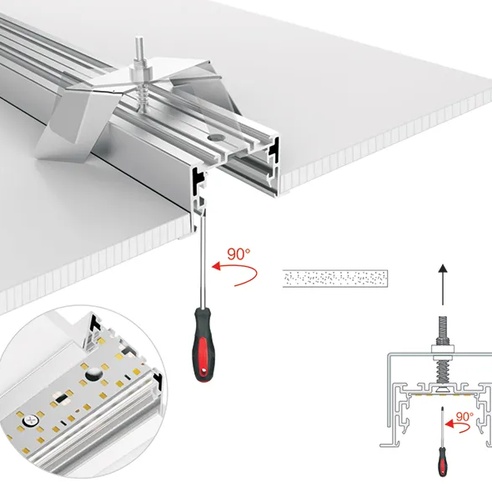 Профиль с экраном S2-LINIA69-F-2500 ANOD+OPAL (Arlight, Алюминий)