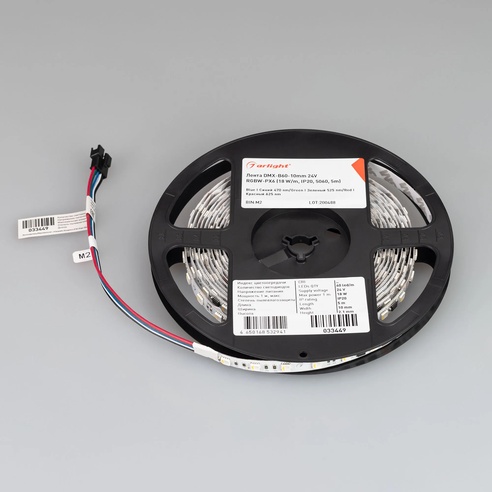 Лента светодиодная DMX-B60-10mm 24V RGBW-PX6 (18 W/m, IP20, 5060, 5m) (Arlight, -)