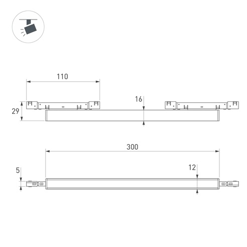 Светильник MAG-MICROCOSM-FLAT-L300-10W Day4000 (BK, 100 deg, 24V) (Arlight, IP20 Металл, 5 лет)