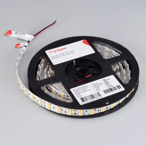 Лента светодиодная RT-B120-15mm 24V Warm2700 (28.8 W/m, IP20, 5060, 5m) (Arlight, Открытый)