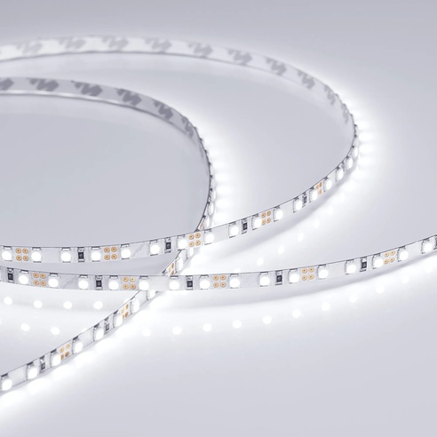 Лента светодиодная RT-A120-5mm 12V White6000 (9.6 W/m, IP20, 2835, 5m) (Arlight, 9.6 Вт/м, IP20)