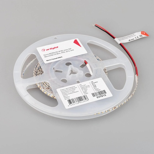 Лента светодиодная MICROLED-M182-4mm 24V Warm2700 (10 W/m, IP20, 2216, 5m) (Arlight, узкая)