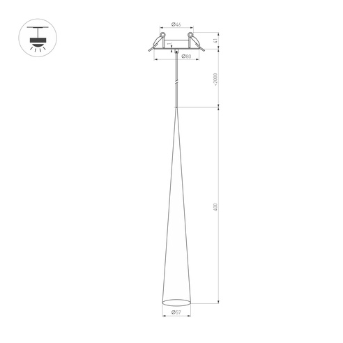 Светильник SP-STIRIA-L400-R57-5W Warm3000 (WH, 36 deg, 230V) (Arlight, IP20 Металл, 3 года)