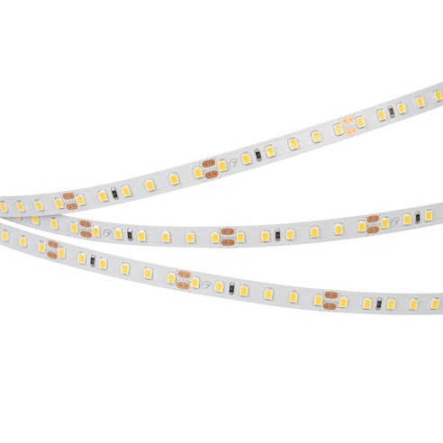 Лента светодиодная RT-A120-8mm 24V Warm3500 (9.6 W/m, IP20, 2835, 5m) (Arlight, Открытый)