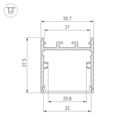 Профиль SL-LINE-3638-LW-2000 WHITE (Arlight, Алюминий)