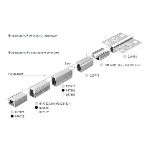 Профиль SL-BEVEL-3000 ANOD (Arlight, Алюминий)