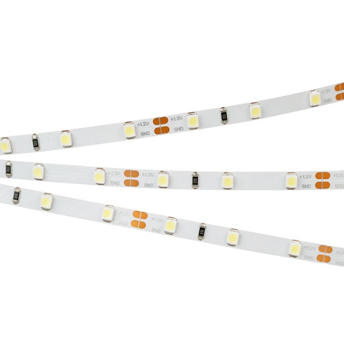 Лента светодиодная RT-A60-5mm 12V Warm2400 (4.8 W/m, IP20, 2835, 5m) (Arlight, узкая)