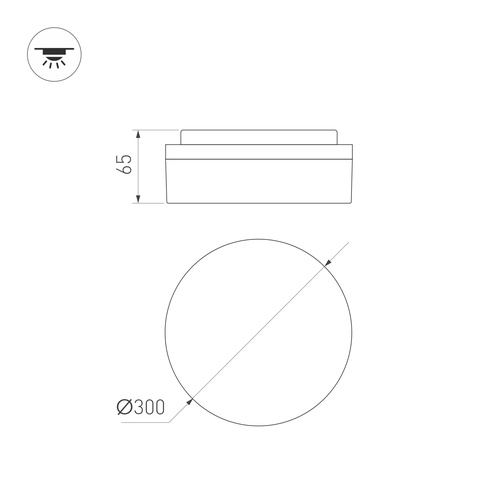 Светильник CL-BOUWER-R300-21W Day4000-MIX (WH, 110 deg, 230V, TRIAC) (Arlight, IP54 Пластик, 5 лет)