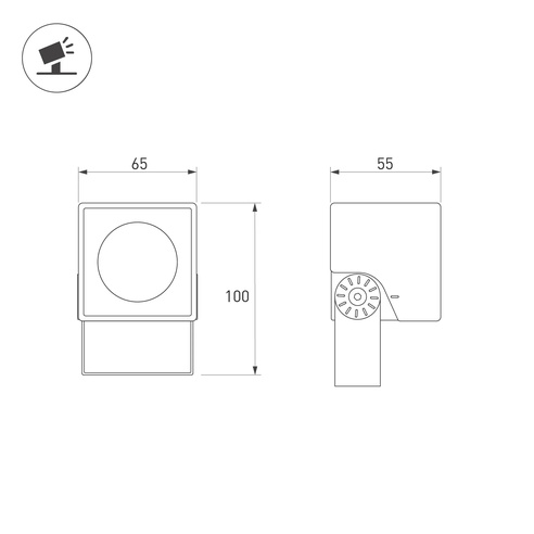 Светильник ALT-BLOCK-S65x65-5W Day4000 (GR, 60 deg, 230V) (Arlight, IP66 Металл, 3 года)