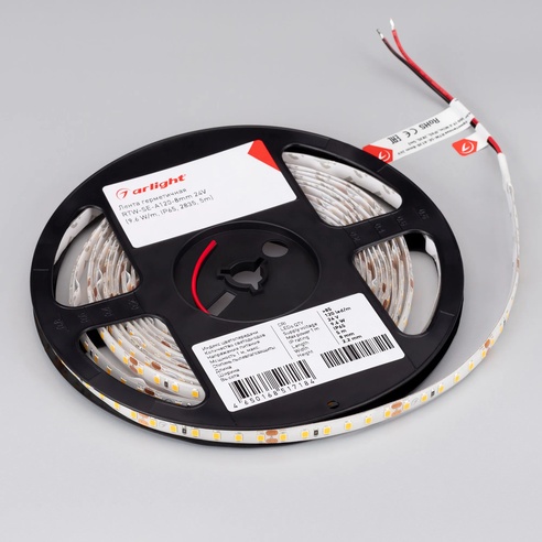 Лента светодиодная герметичная RTW-SE-A120-8mm 24V Cool 10K (9.6 W/m, IP65, 2835, 5m) (Arlight, 9.6 Вт/м, IP65)