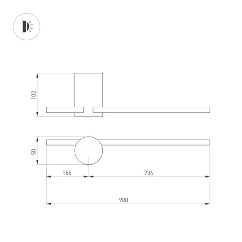 Светильник SP-VINCI-S900x55-10W Warm3000 (BK, 110 deg, 230V) (Arlight, IP20 Металл, 3 года)