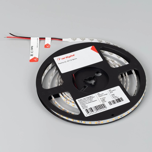 Лента UL-A112-8mm 24V Warm2400 (7 W/m, IP20, 5m) (Arlight, 7 лет)