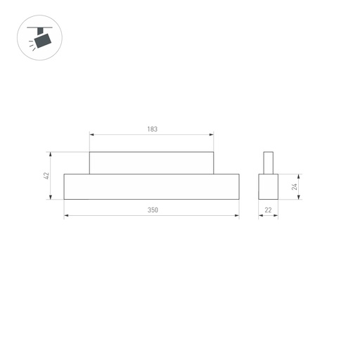 Светильник MAG-ORIENT-FLAT-L350-12W Warm2700 (BK, 100 deg, 48V) (Arlight, IP20 Металл, 5 лет)