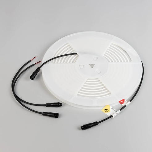 Лента герметичная WAVE-TOP-PU-A144-10x10mm 24V Day4000 (5 W/m, IP68, 5m, wire x2) (Arlight, Вывод боковой, 3 года)