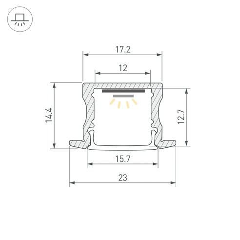 Профиль LINE-2315-F-2000 WHITE (Arlight, Алюминий)