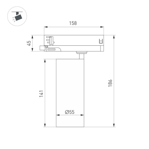 Светильник LGD-GERA-4TR-R55-10W Day4000 (WH, 55 deg, 230V) (Arlight, IP20 Металл, 5 лет)