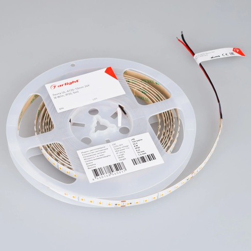 Лента светодиодная UL-A126-10mm 24V Warm3000 (8 W/m, IP20, 5m) (Arlight, высок.эфф.165 лм/Вт)