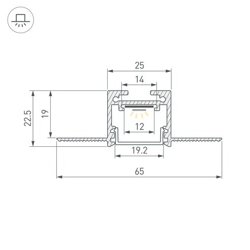 Профиль SL-LINIA20-FANTOM-2500 WHITE (Arlight, Алюминий)