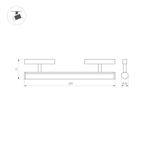 Светильник MAG-ORIENT-TUBE-CORNER-L600-20W Day4000 (BK, 180 deg, 48V) (Arlight, IP20 Металл, 5 лет)