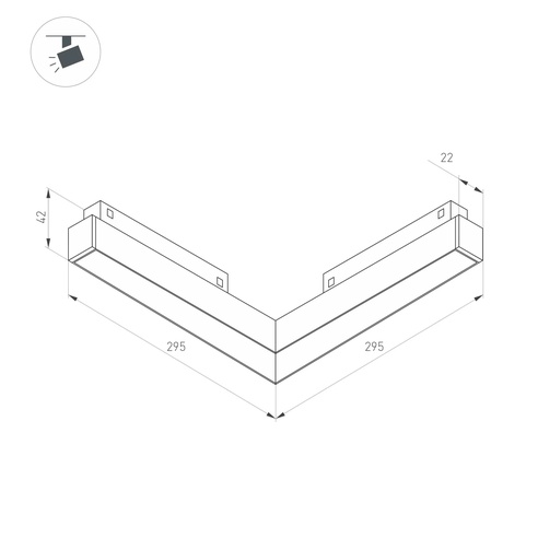 Светильник MAG-ORIENT-FLAT-ANGLE-L295-18W Warm2700 (BK, 100 deg, 48V) (Arlight, IP20 Металл, 5 лет)