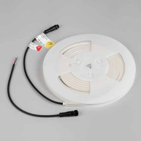 Лента герметичная WAVE-SIDE-PU-A120-06x12mm 24V Day4000 (8 W/m, IP68, 3m, wire x1) (Arlight, Вывод боковой, 3 года)