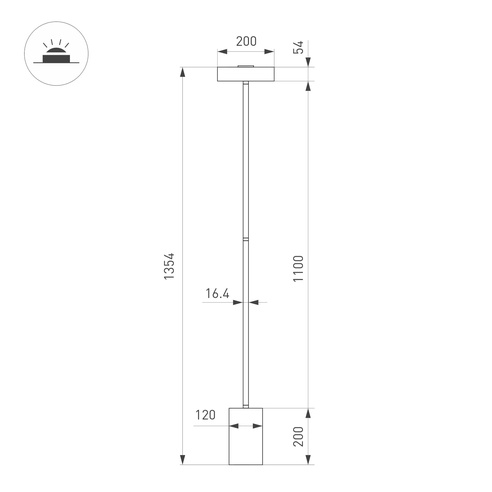 Светильник SP-SAMSARA-FLOOR-16W Warm3000 (BK, 110 deg, 230V) (Arlight, IP20 Металл, 3 года)