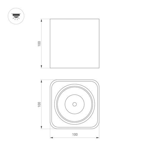 Светильник SP-CUBUS-S100x100-8W Day4000 (WH, 45 deg, 230V) (Arlight, IP20 Металл, 3 года)