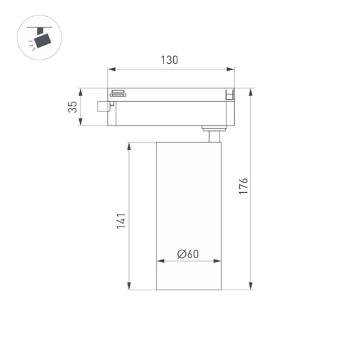 Светильник LGD-GERA-2TR-R60-15W Day4000 (BK, 36 deg, 230V) (Arlight, IP20 Металл, 5 лет)