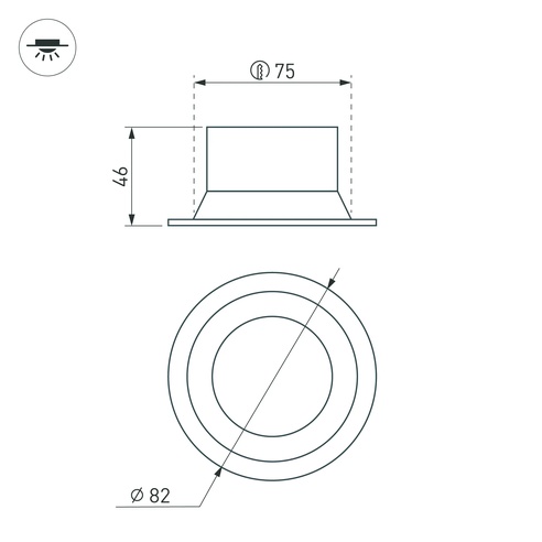 Светильник MS-BREEZE-BUILT-R82-9W Day4000 (WH, 85 deg, 230V) (Arlight, IP20 Металл, 5 лет)