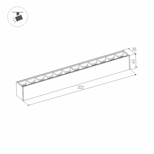 Светильник MAG-LASER-45-L320-12W Warm3000 (WH, 15 deg, 24V) (Arlight, IP20 Металл, 3 года)
