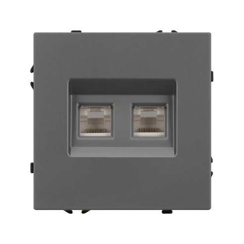 Механизм сдвоенной компьютерной розетки SCT-NOBE-MPC2-SFPL-GR (RJ-45, CAT6) (Arlight, -)