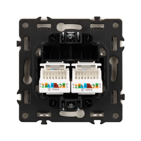 Механизм сдвоенной компьютерной розетки SCT-NOBE-MPC2-SFPL-GD (RJ-45, CAT6) (Arlight, -)